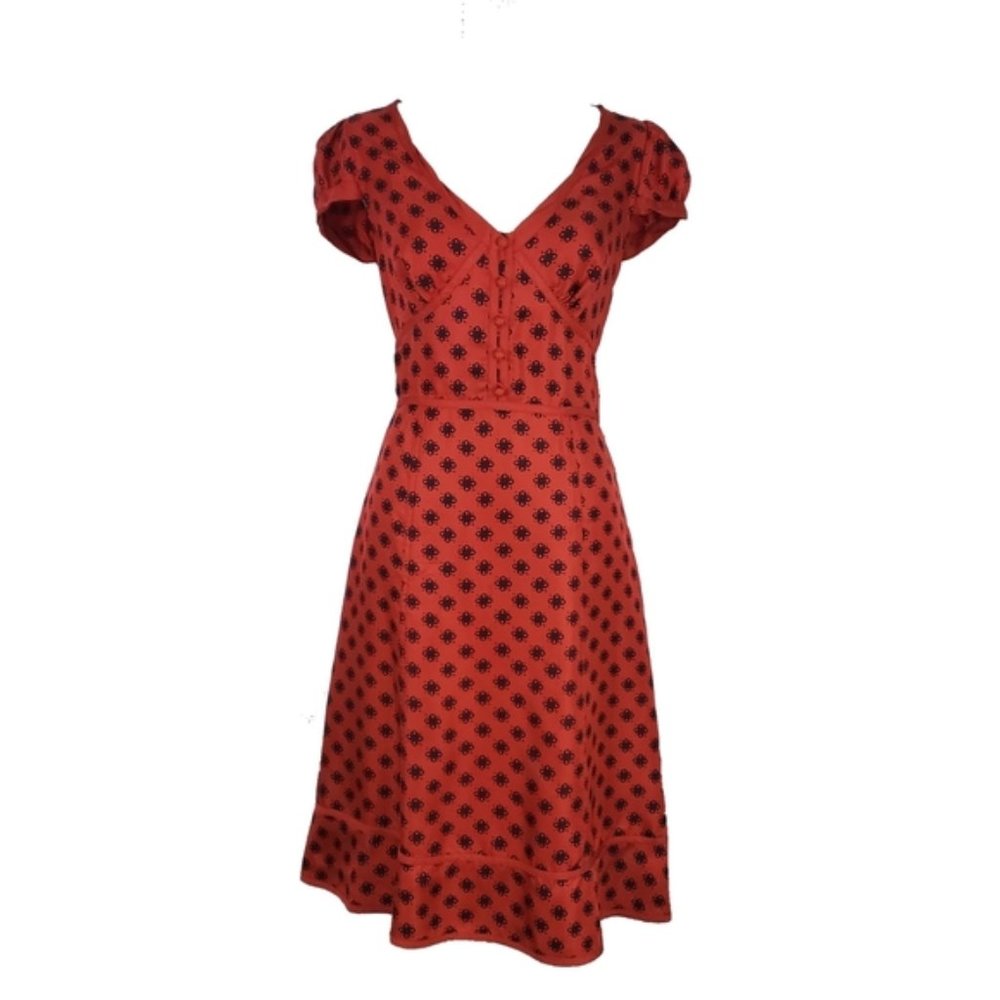 Marc by Marc Jacobs red Yoko Flower Silk Dress